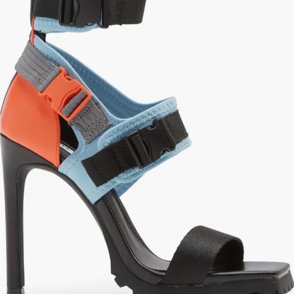 Steve Madden Vibing Sporty Stiletto Heel Shoes in Blue, Orange Black Size 8 EUC - Picture 8 of 16